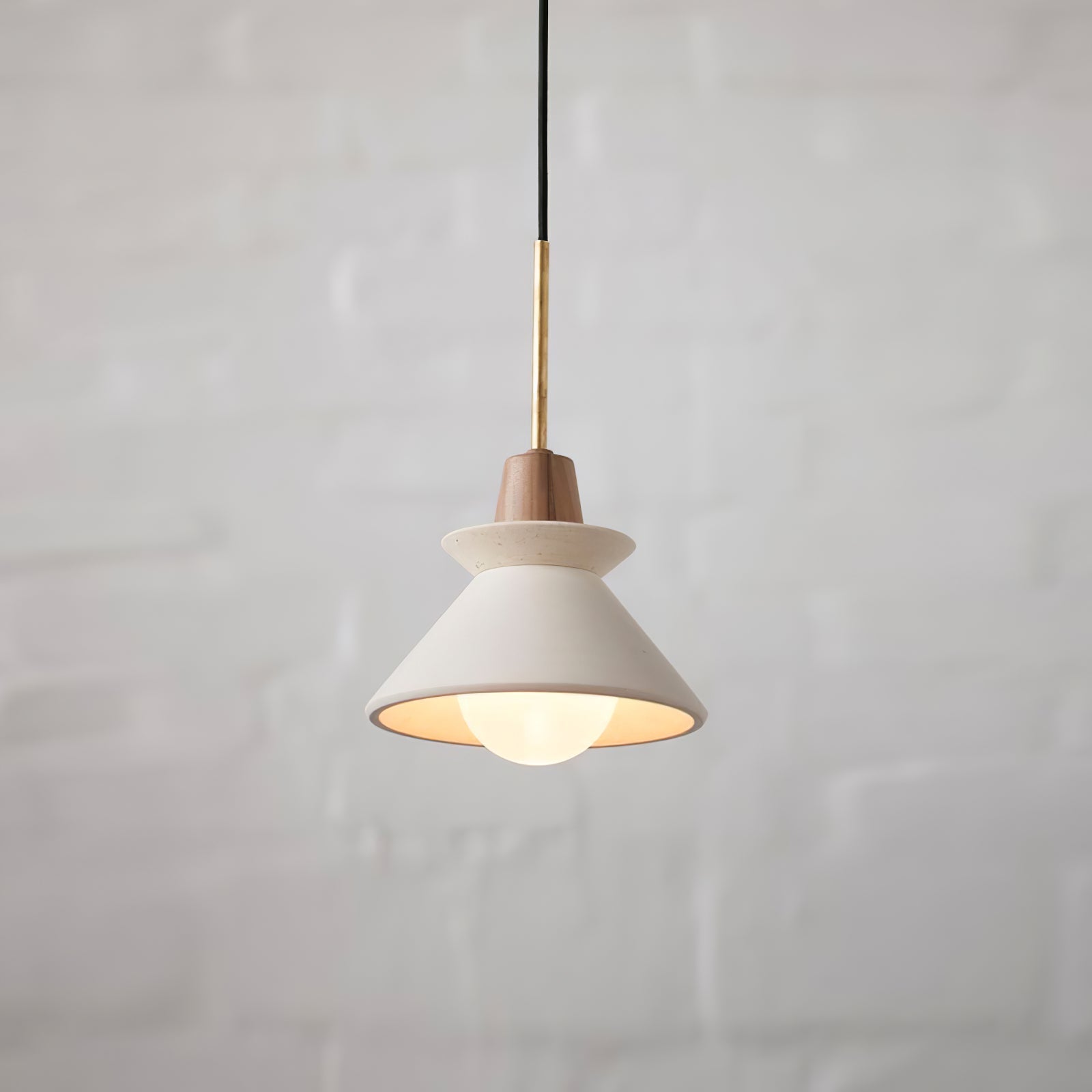 Pendant Light Resin Wood 8.7 in Dining Room Kitchen Island Hanging Ceiling Lamp Scandinavian Style | Thomler
