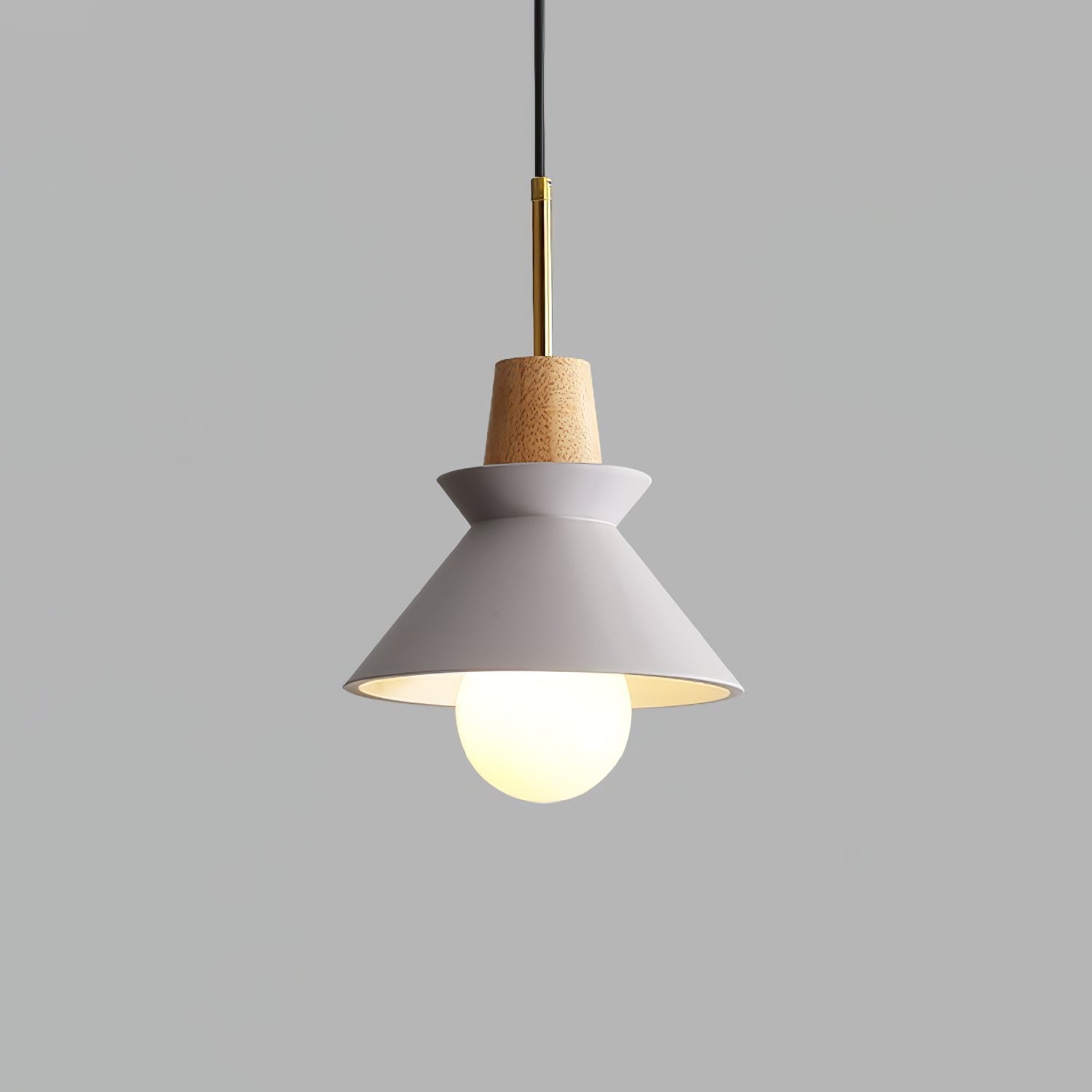 Pendant Light Resin Wood 8.7 in Dining Room Kitchen Island Hanging Ceiling Lamp Scandinavian Style | Thomler
