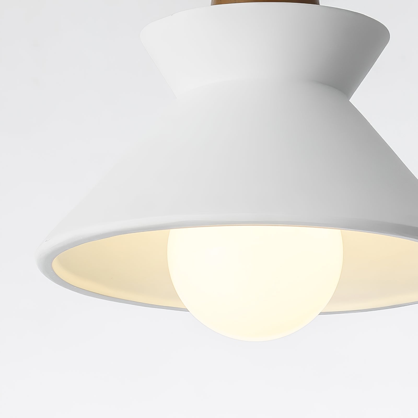 Pendant Light Resin Wood 8.7 in Dining Room Kitchen Island Hanging Ceiling Lamp Scandinavian Style | Thomler