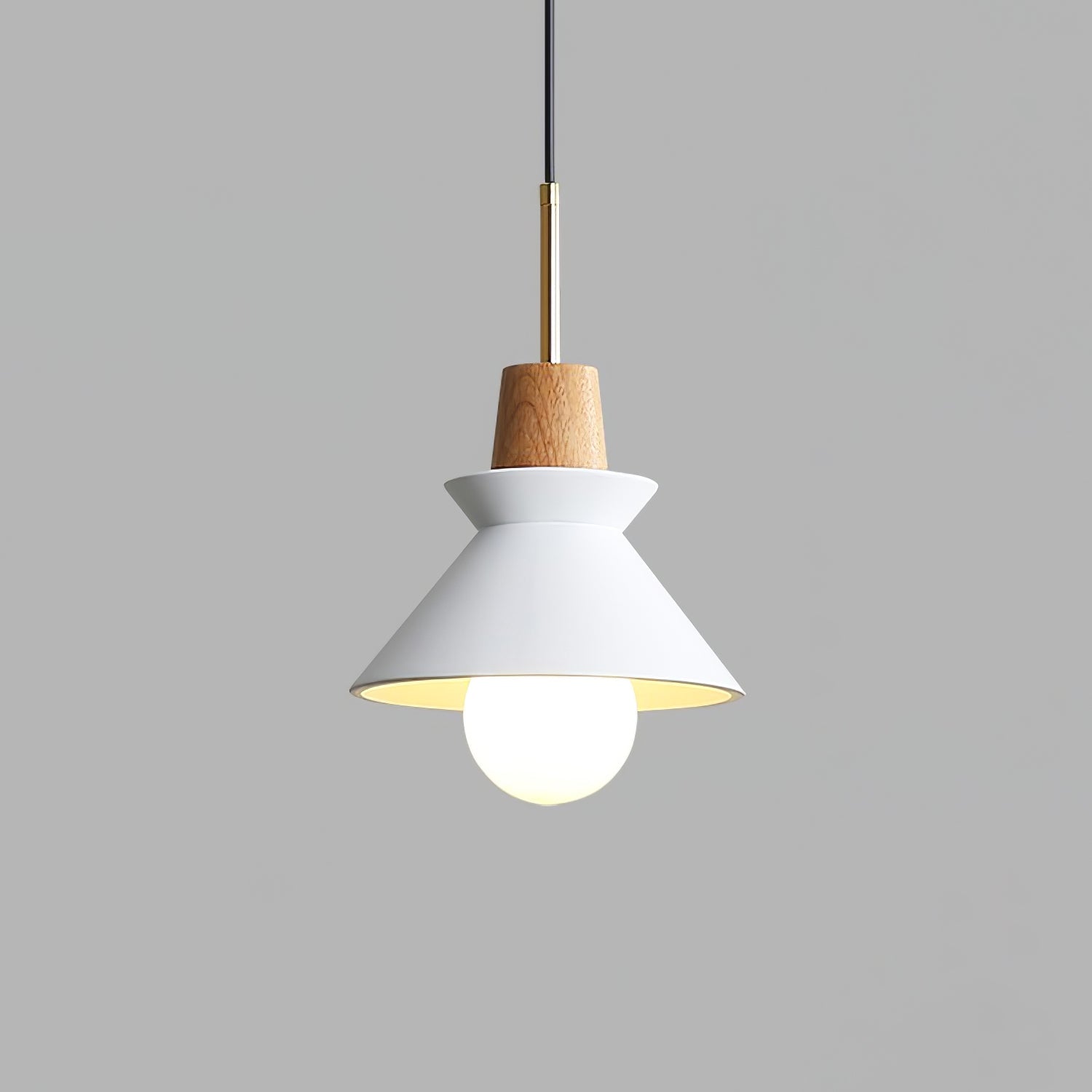 Pendant Light Resin Wood 8.7 in Dining Room Kitchen Island Hanging Ceiling Lamp Scandinavian Style | Thomler