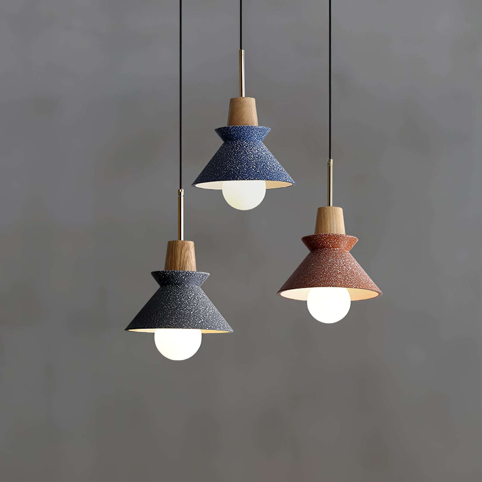 Pendant Light Resin Wood 8.7 in Dining Room Kitchen Island Hanging Ceiling Lamp Scandinavian Style | Thomler