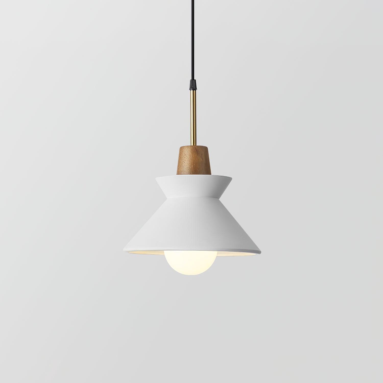 Pendant Light Resin Wood 8.7 in Dining Room Kitchen Island Hanging Ceiling Lamp Scandinavian Style | Thomler