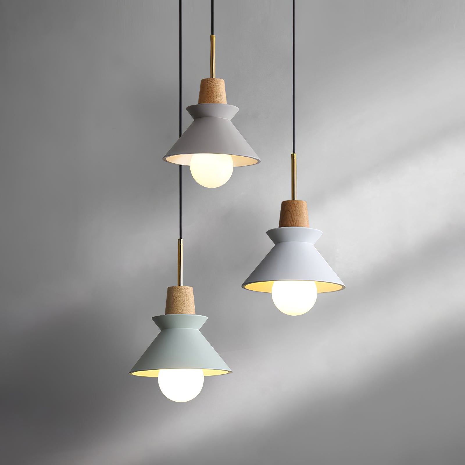 Pendant Light Resin Wood 8.7 in Dining Room Kitchen Island Hanging Ceiling Lamp Scandinavian Style | Thomler