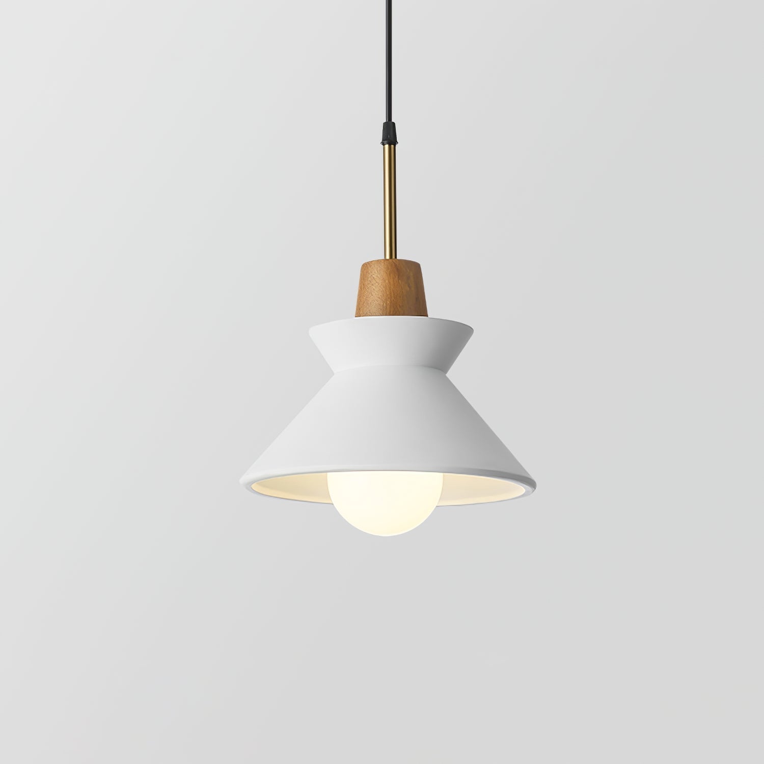 Pendant Light Resin Wood 8.7 in Dining Room Kitchen Island Hanging Ceiling Lamp Scandinavian Style | Thomler