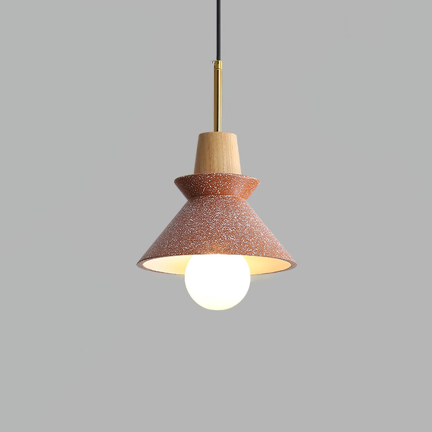 Pendant Light Resin Wood 8.7 in Dining Room Kitchen Island Hanging Ceiling Lamp Scandinavian Style | Thomler