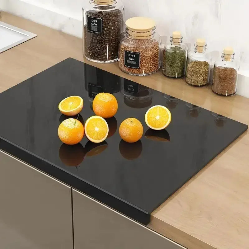 Clear Acrylic Cutting Board with Raised Lip & Non-Slip Base – 17.7 × 13.8 Inches for Prep Work | Thomler