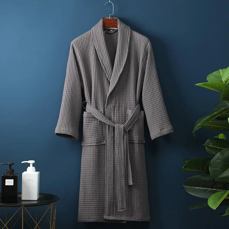 Soft Cotton Bathrobe for Women & Men – Cozy Lounge Robe After Shower Spa Hotel Home – Breathable Comfort Fit Loungewear | Thomler