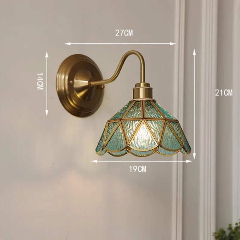Wall Lamp Stained Glass E27 27.0 cm Hallway Bedroom Tiffany Style Lighting | Thomler