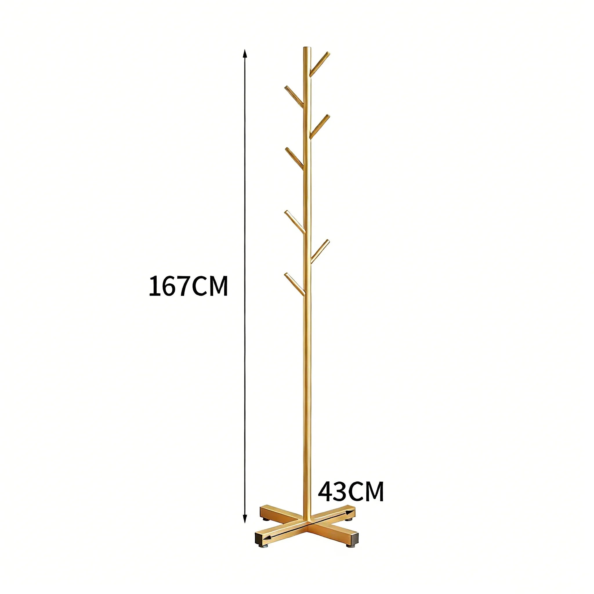 Coat Rack Metal 167.0 cm Black Freestanding Hallway Bedroom Clothes Stand Storage Organiser With 8 Hooks | Thomler