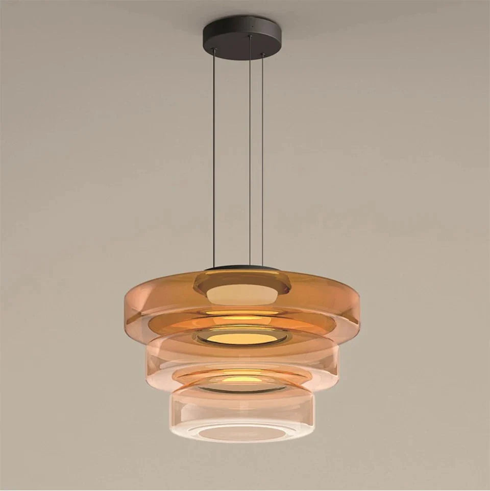 Tiered Glass Drop Chandelier for Kitchen Island & Dining Room – Contemporary Overhead Fixture | Thomler