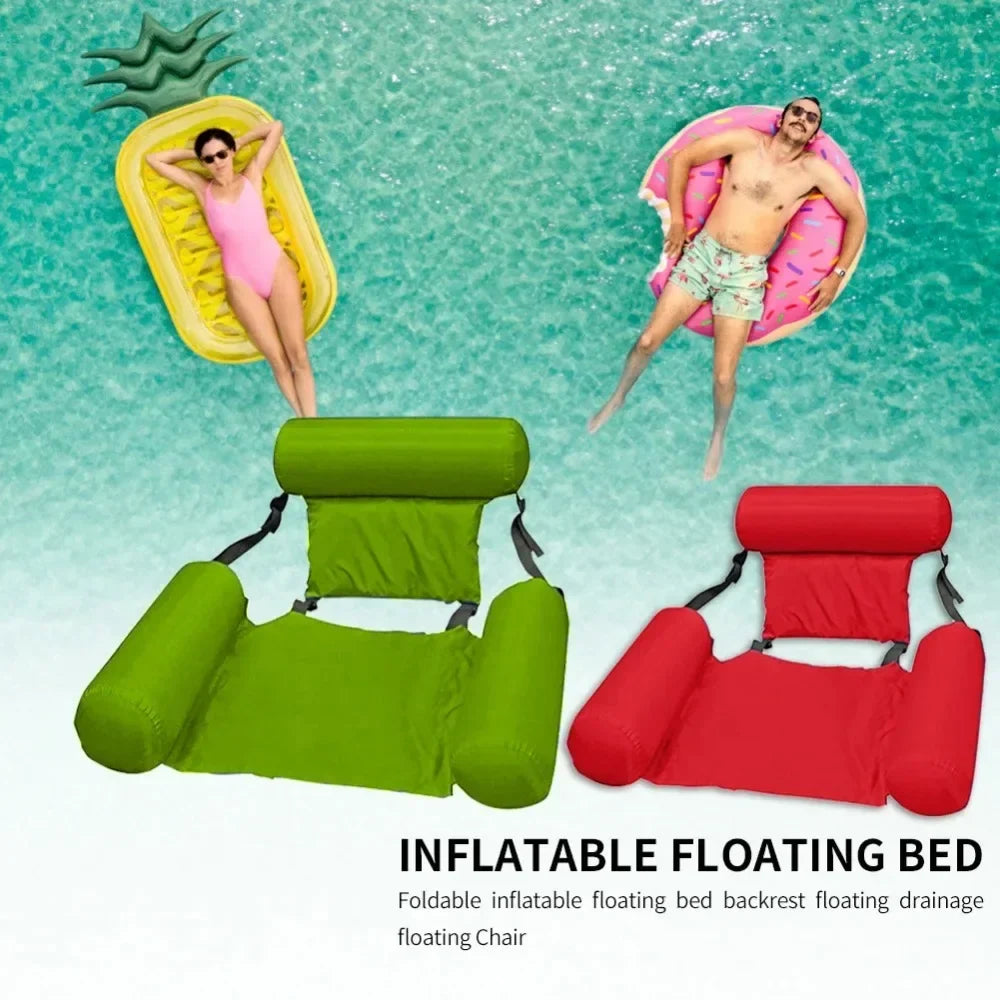 Inflatable Pool Lounger with Backrest – Floating Water Chair for Pool, Lake & Beach | Thomler
