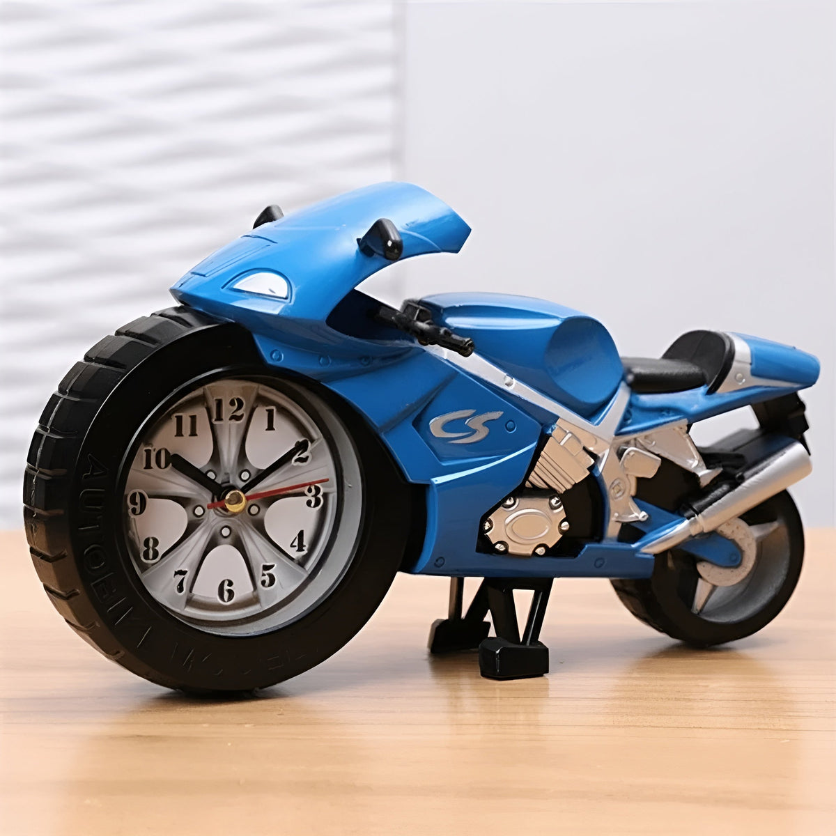 Motorcycle Alarm Clock Decorative Racing Bike Tabletop Timepiece for Bedroom Office Kids Room Unique Biker Gift | Thomler