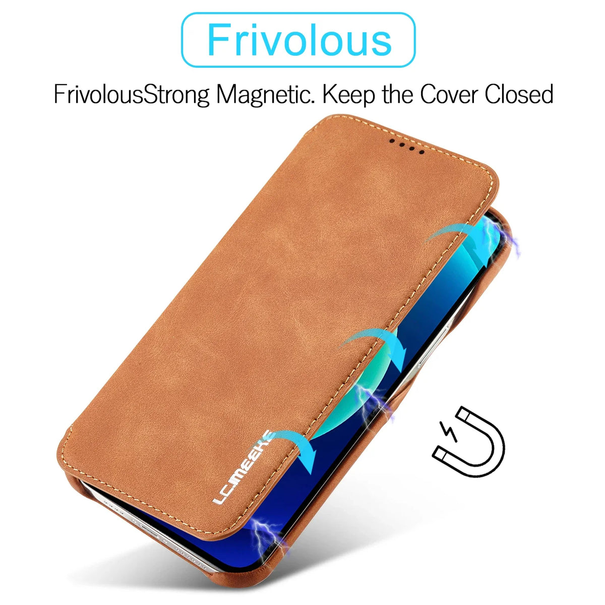 Folio Case for iPhone with Card Slots & Magnetic Closure – Faux Leather Flip Cover for iPhone 16, 15, 14, 13, 12, 11, Pro Max, Mini, XS | Thomler