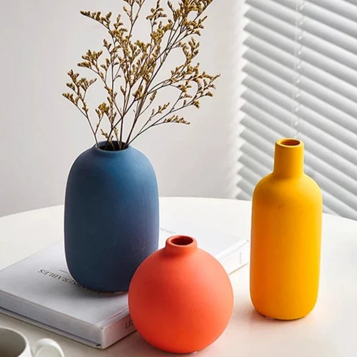Ceramic Vase Hand-Painted 7 in Modern Home Decor Nordic Style Decorative Accent | Thomler