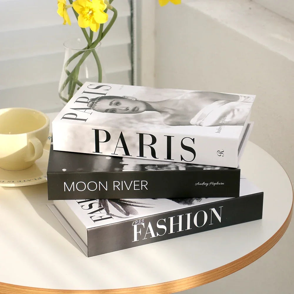 Decorative Faux Books Cardboard Foldable Set Of 3 Living Room Coffee Table Styling Bookshelf Display Interior Decor | Thomler