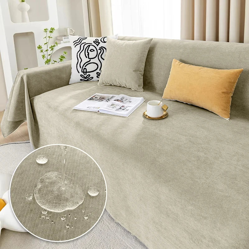 Stretch Furniture Throw with Tassels – Waterproof Couch Cover for Pet Hair, Scratches & Spills – Multi-Use Blanket for Sofa, Bed & Picnic | Thomler