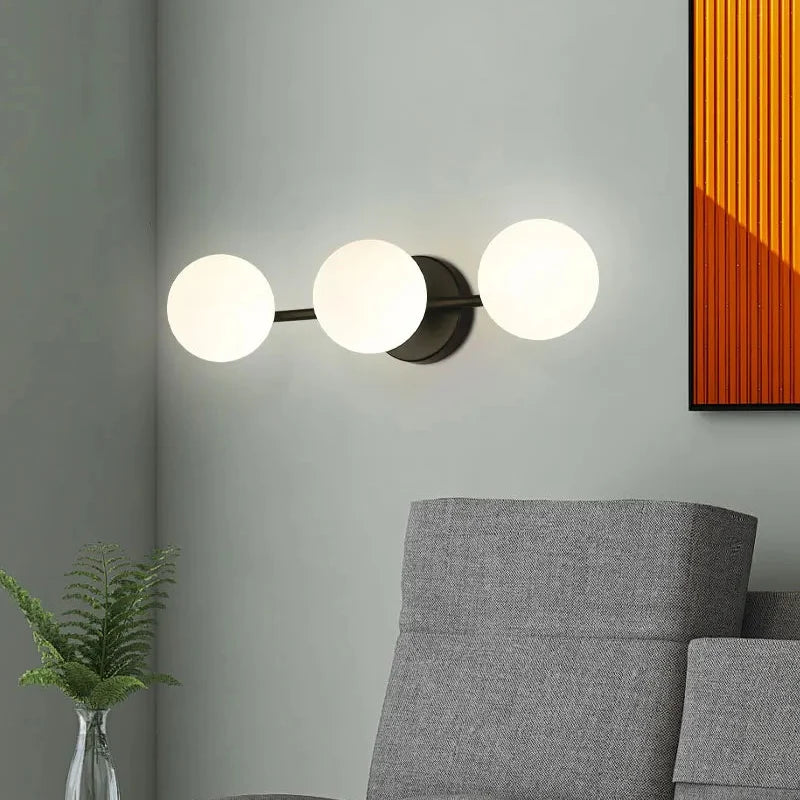 Frosted Globe Sconce with Up-Down Light for Bedroom, Hallway & Living Room | Thomler