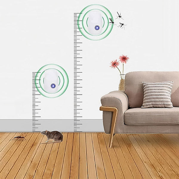 Ultrasonic Pest Repeller for Mosquitoes Mice Ants Roaches | Indoor Electronic Bug Control Device Chemical-Free Non-Toxic | Safe for Kids Pet | Thomler