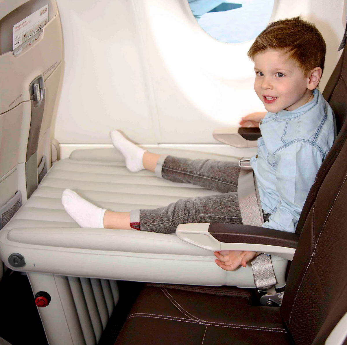 Inflatable Travel Bed for Kids - Airplane Sleep Cushion with Pump for Toddlers Up to Age 5 | Thomler