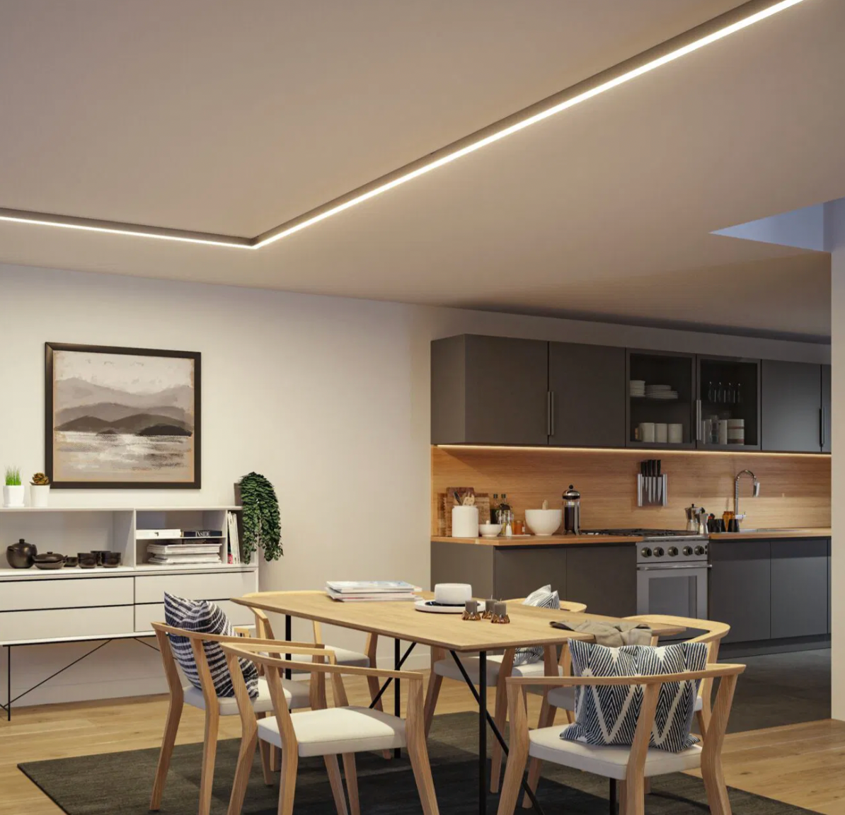 Modern LED Ceiling Light Fixture | Sleek Aluminum Flush Mount Lamp for Living Room, Bedroom & Office | Multiple Sizes & Finishes | Thomler