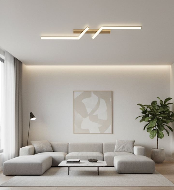 Dimmable LED Ceiling Light Flush Mount with Remote Control – Modern Aluminum Linear Panel | Thomler
