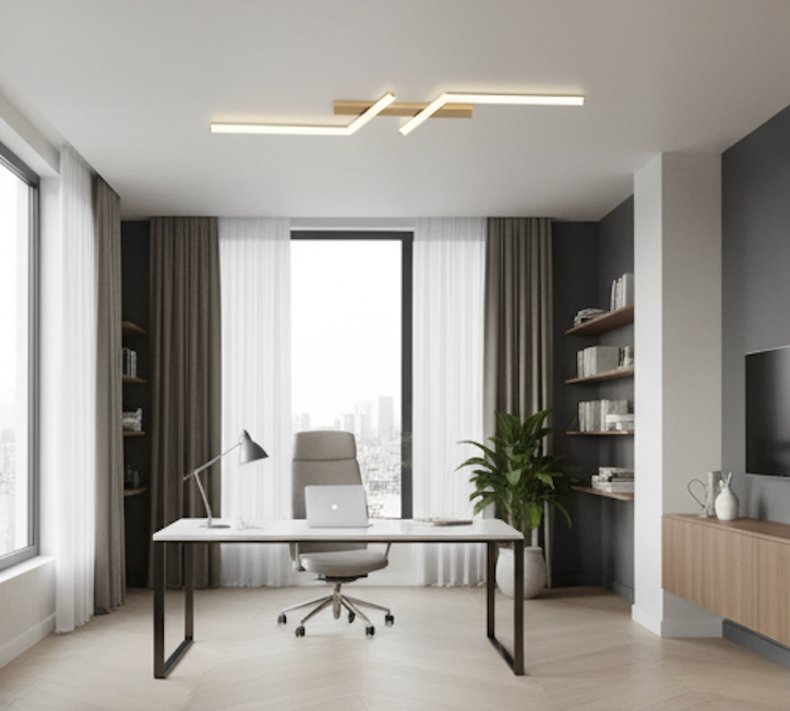 Dimmable LED Ceiling Light Flush Mount with Remote Control – Modern Aluminum Linear Panel | Thomler