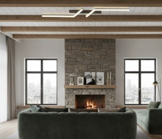 Dimmable LED Ceiling Light Flush Mount with Remote Control – Modern Aluminum Linear Panel | Thomler
