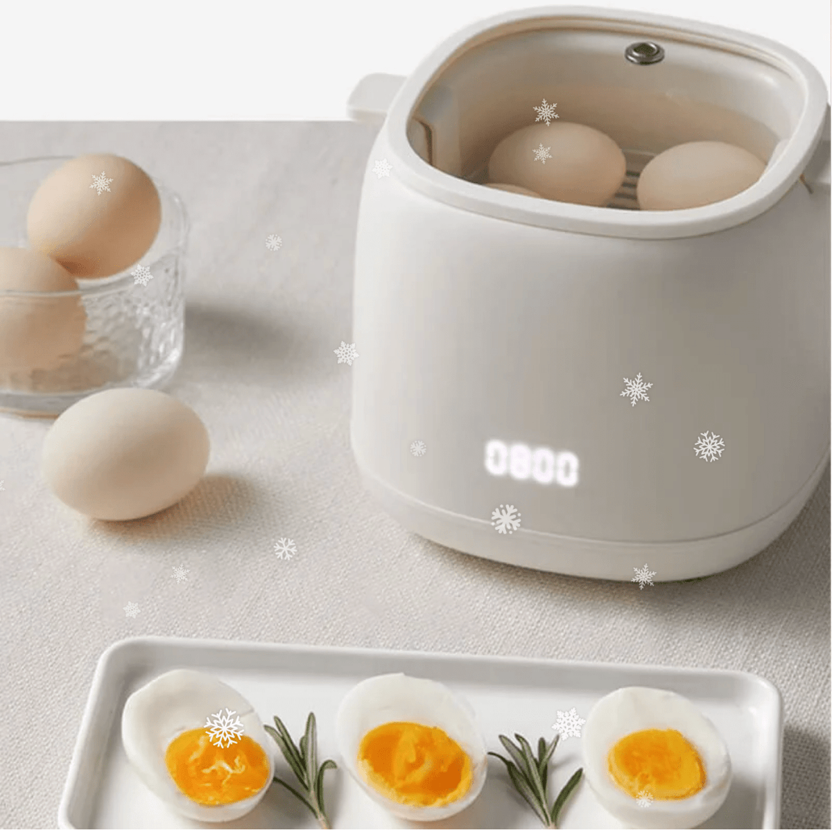 6-Mode Electric Egg Cooker – Automatic Hard Soft Medium Boiled Eggs for Breakfast Meal Prep Quick Kitchen Appliance | Thomler