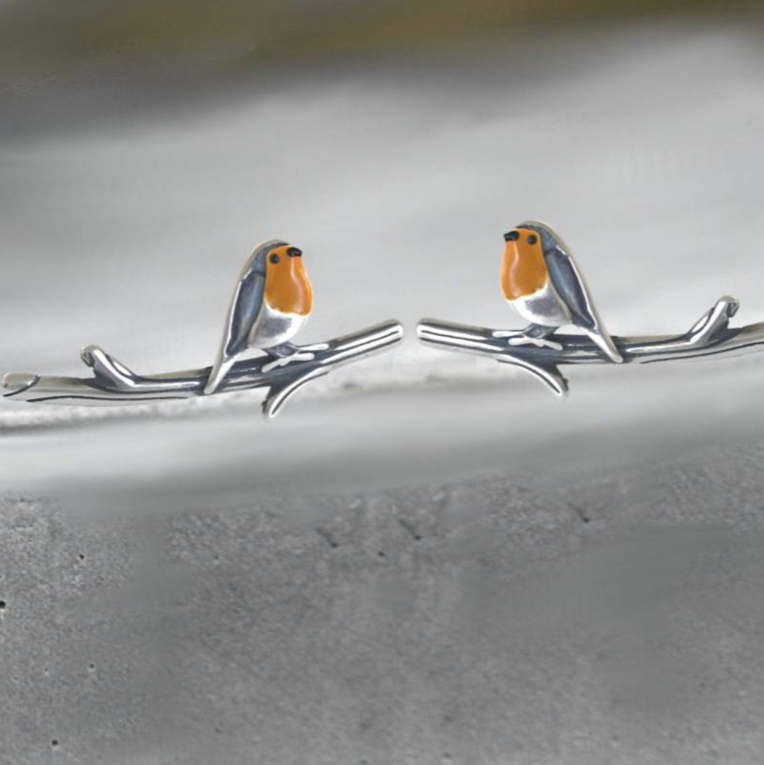 Artisan Bird Earrings in Colored Glass with Sterling Silver Hooks for Women | Thomler