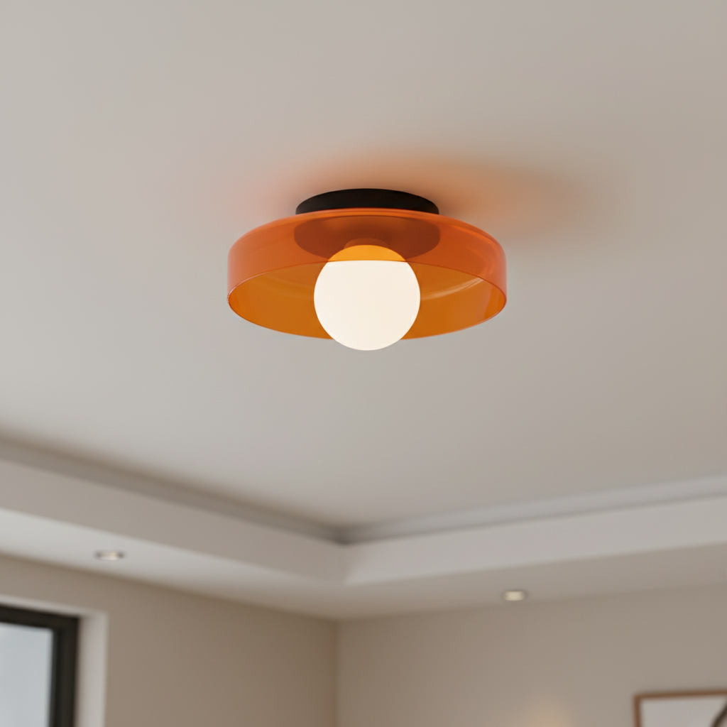 Round Glass Flush Mount Ceiling Light – Modern Low-Profile LED Fixture for Kitchen, Bedroom & Hallway | Thomler