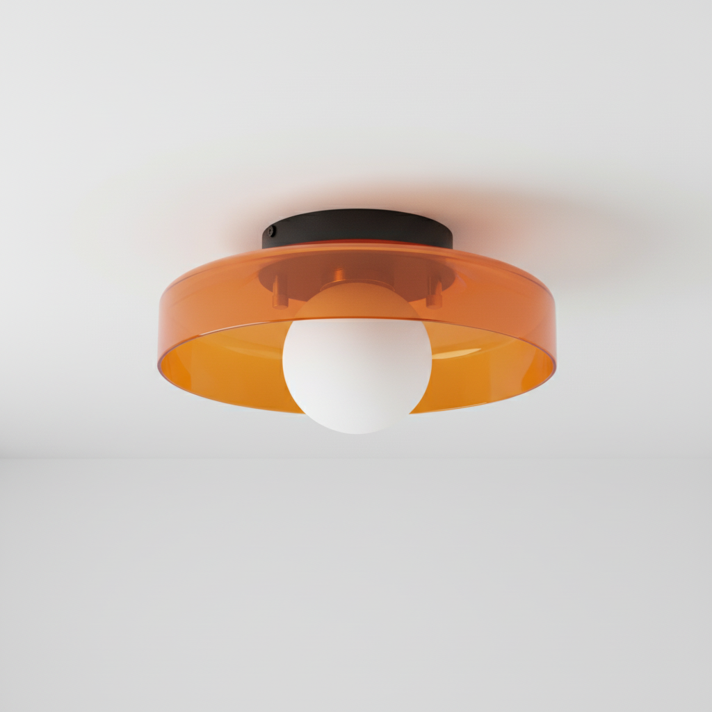 Round Glass Flush Mount Ceiling Light – Modern Low-Profile LED Fixture for Kitchen, Bedroom & Hallway | Thomler