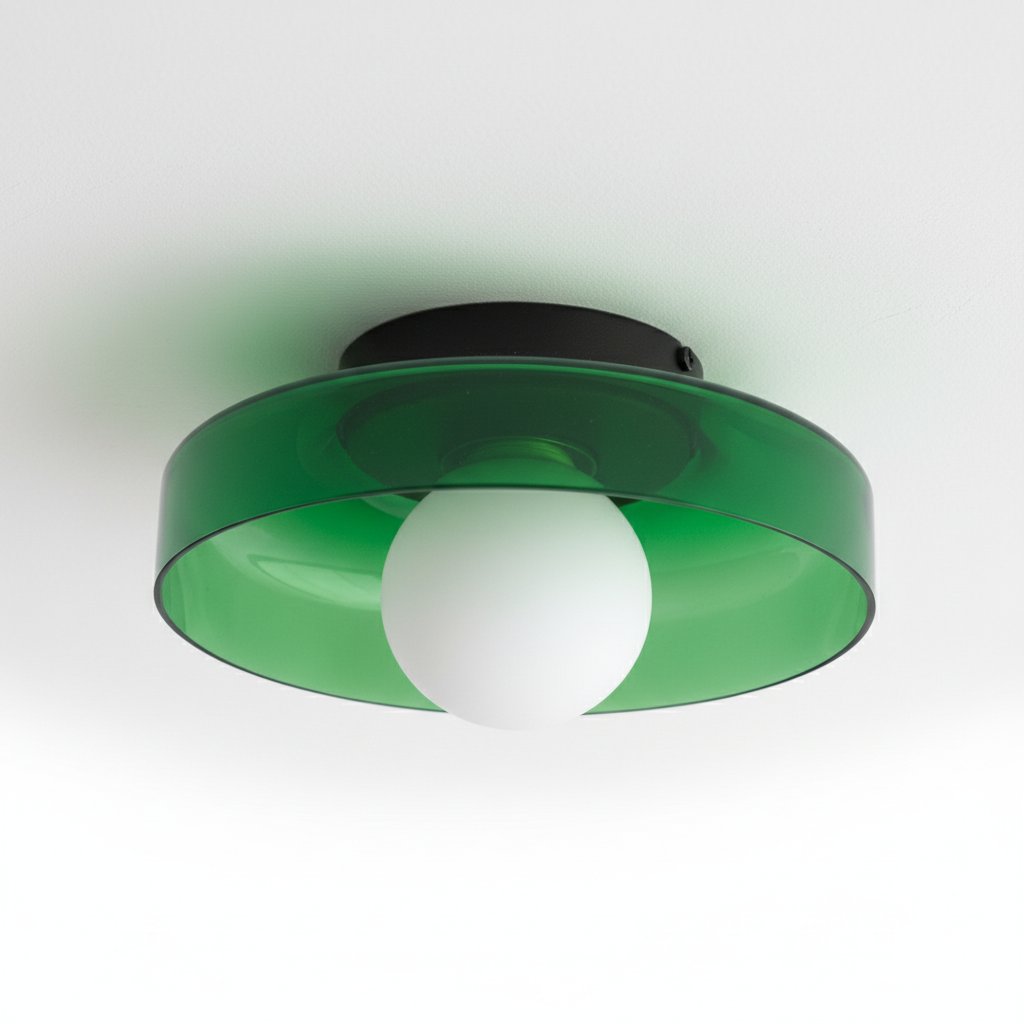 Round Glass Flush Mount Ceiling Light – Modern Low-Profile LED Fixture for Kitchen, Bedroom & Hallway | Thomler