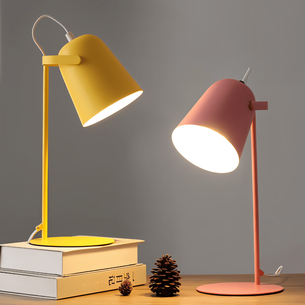 Swivel Desk Lamp with Adjustable Head – E27 Base, Pastel Finish, 64 ft Cord | Thomler