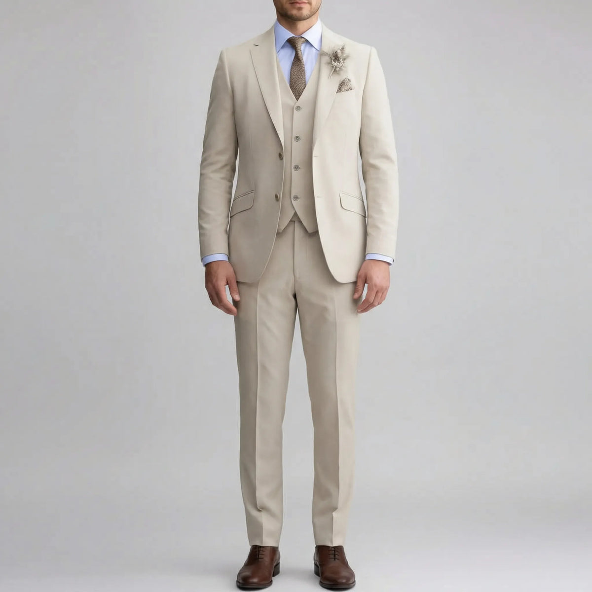 Three-Piece Tailored Suit – Contemporary Fit Formal Ensemble with Vest & Trousers for Weddings, Galas, Business Events | Thomler