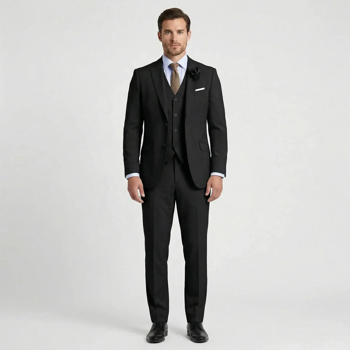 Three-Piece Tailored Suit – Contemporary Fit Formal Ensemble with Vest & Trousers for Weddings, Galas, Business Events | Thomler