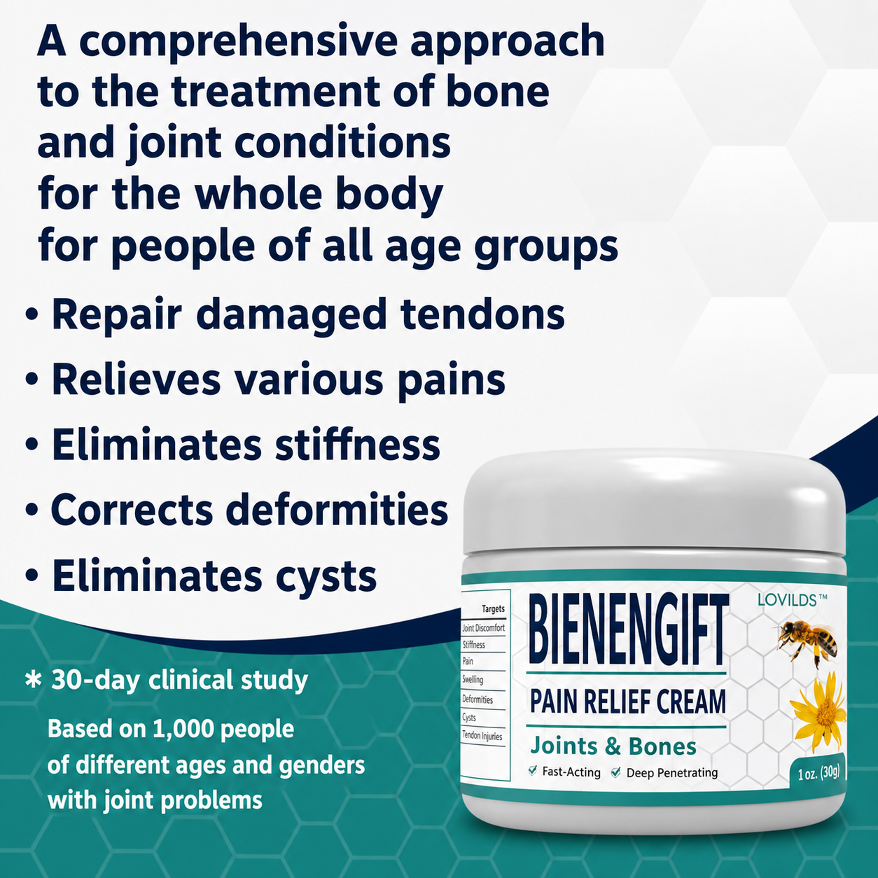 Warming Bee Venom Joint & Muscle Relief Cream for Stiffness & Discomfort Deep Massage Therapy Herbal Topical Balm for Knee Back Shoulder Nec | Thomler