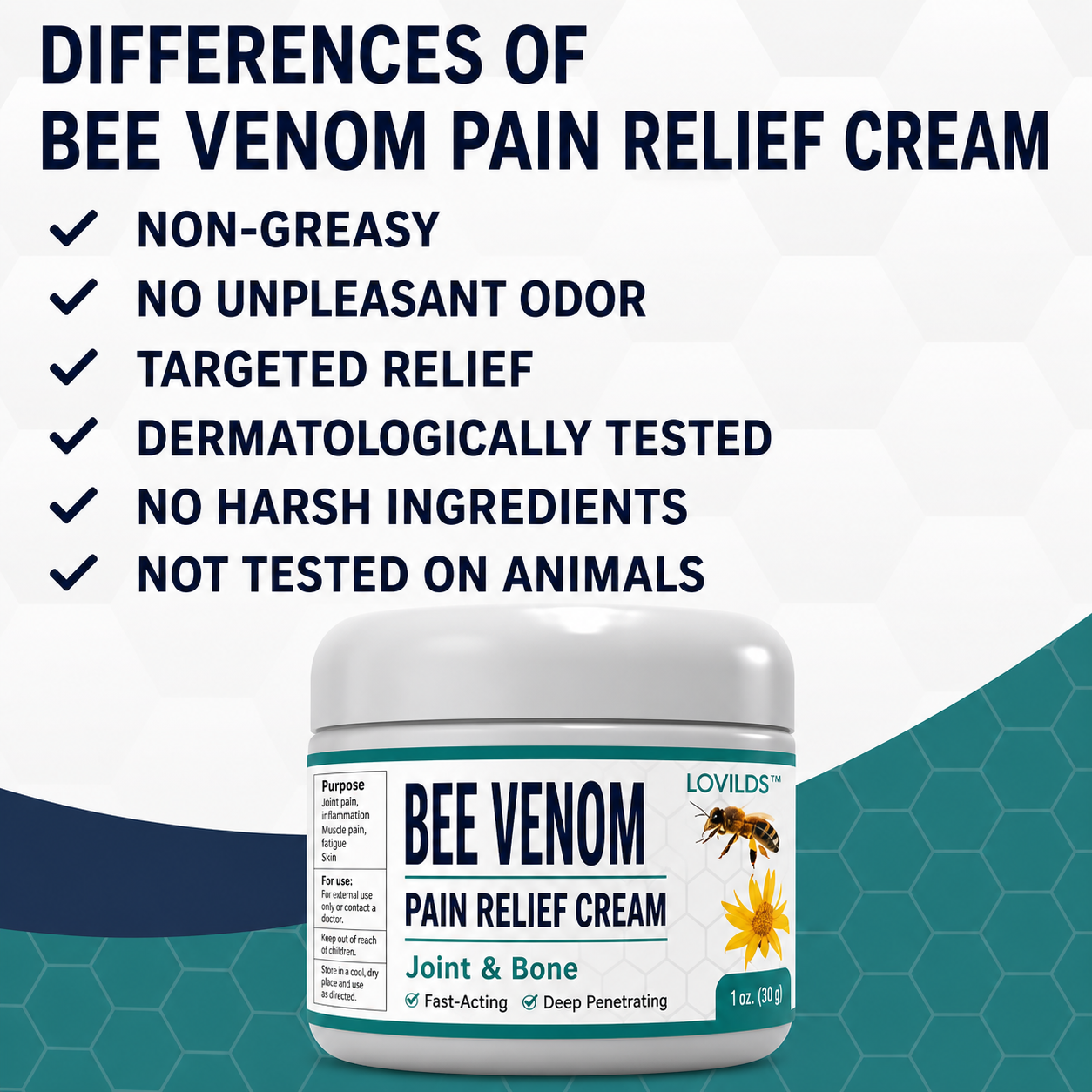 Warming Bee Venom Joint & Muscle Relief Cream for Stiffness & Discomfort Deep Massage Therapy Herbal Topical Balm for Knee Back Shoulder Nec | Thomler