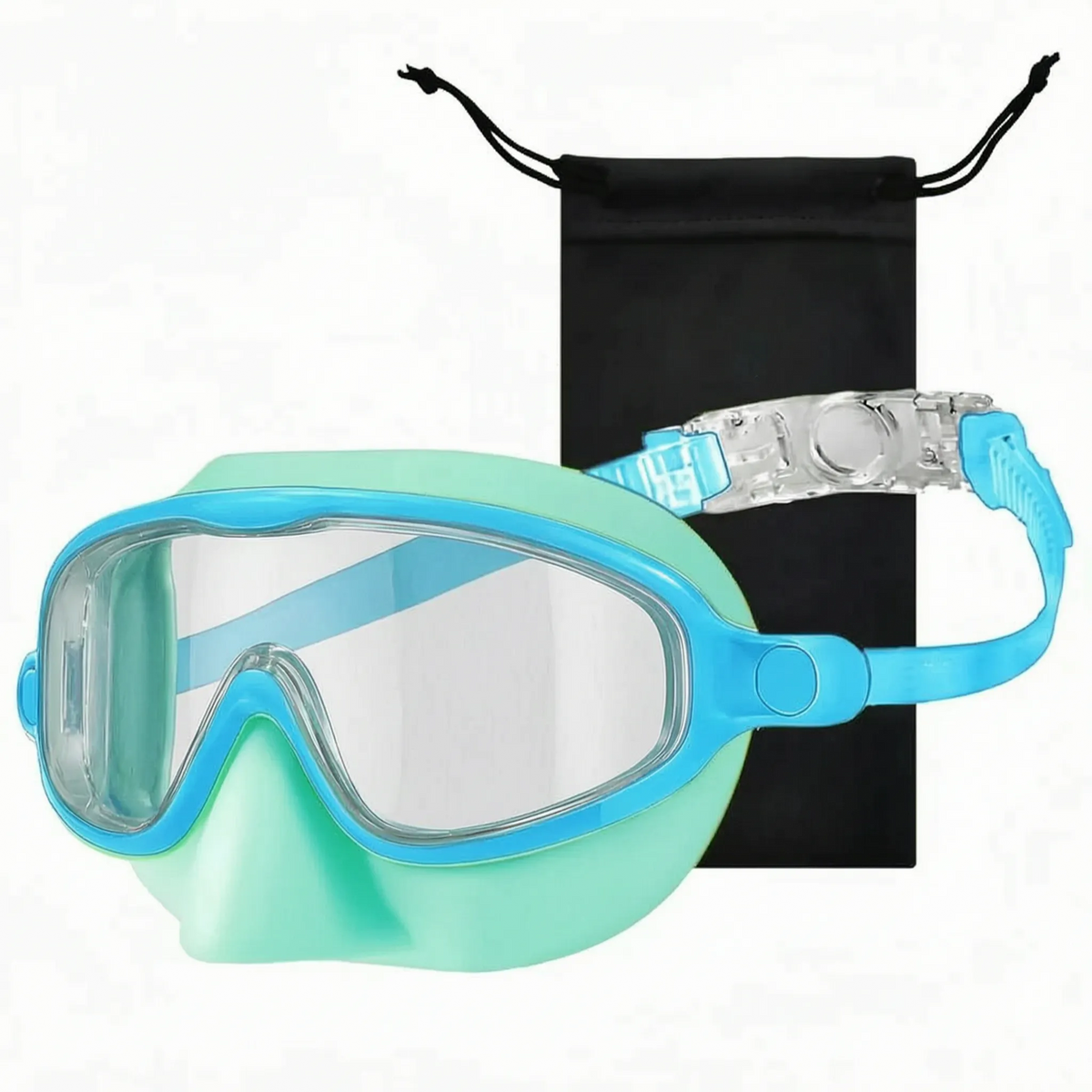 Kids Swimming Goggles with Full Face Coverage & Nose Guard for Learn-to-Swim, Pool Training | Thomler