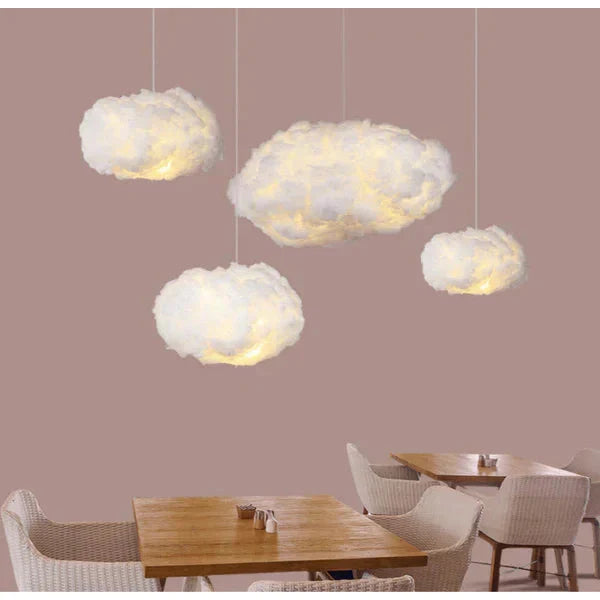 Pendant Light Cotton Cloud 40.0 cm White Bedroom Nursery Warm LED Hanging Ceiling Lamp Decorative Lighting | Thomler