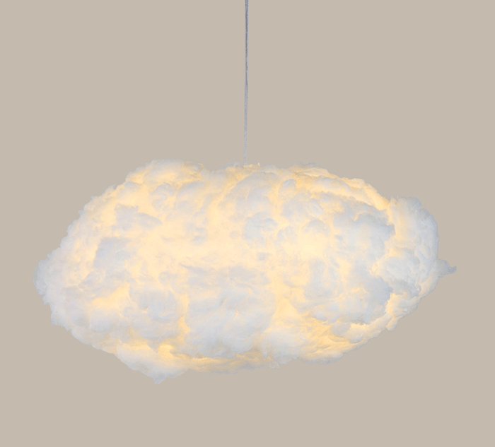 Cotton Cloud Hanging Pendant Light for Bedroom & Nursery | Soft White Glow Ceiling Fixture | Modern Fluffy Kids Room Decor | Winter Sky | Thomler