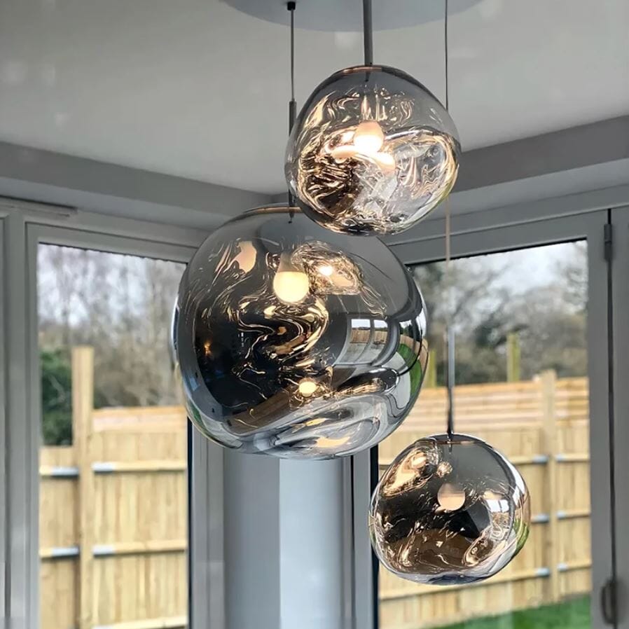 Pendant Light Mirrored Glass Sphere E27 Adjustable Dining Room Kitchen Island Hanging Ceiling Lamp | Thomler