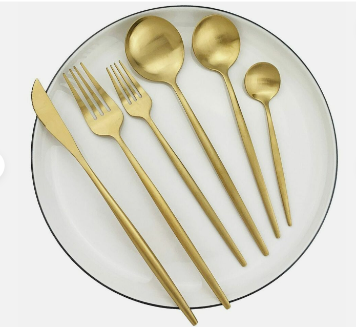 Stainless Steel Flatware Set – Matte Finish 5-Piece Place Settings for Everyday & Formal Dining | Thomler