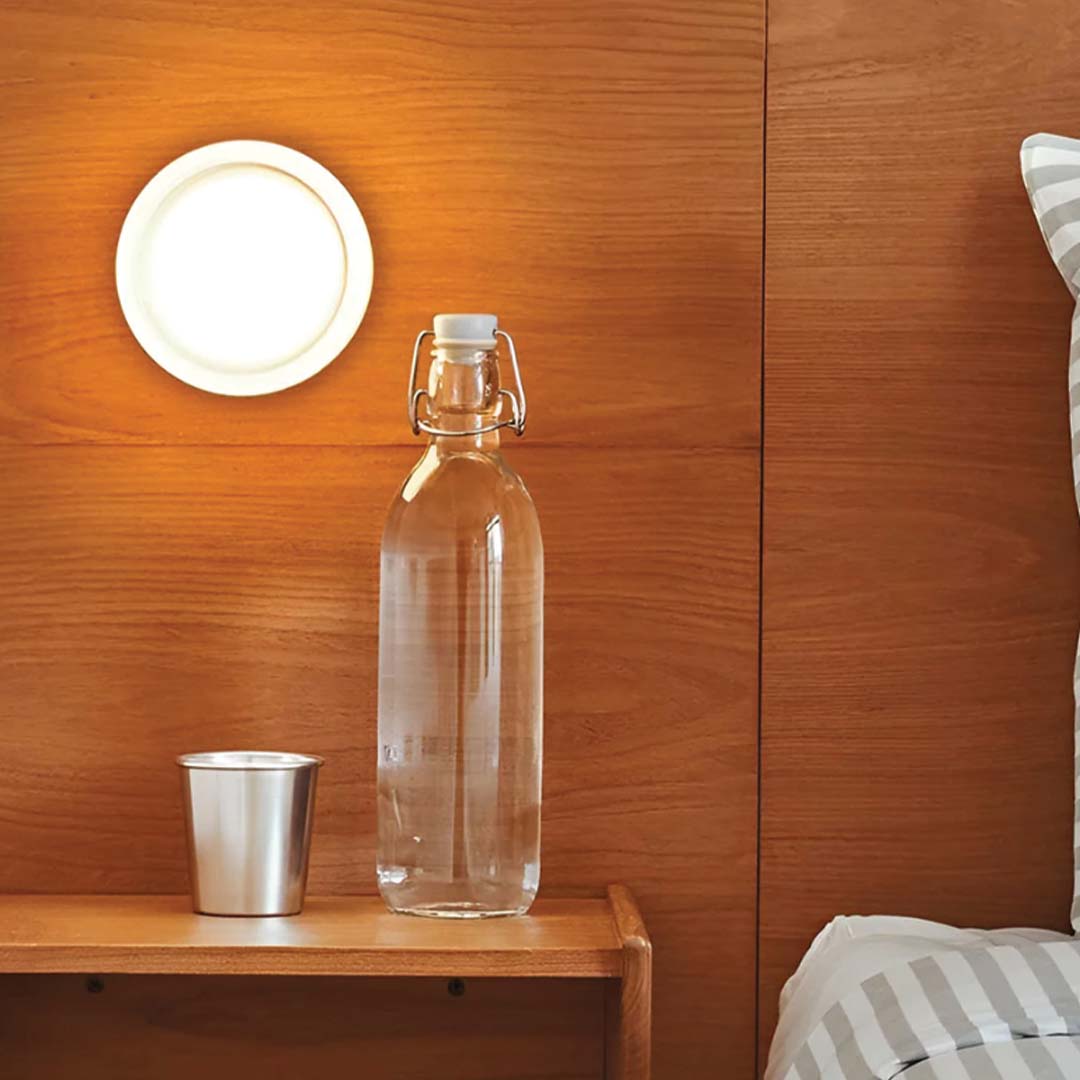 LED Wall Sconce Light – Acrylic Aluminum Button-Switch Fixture for Bedroom Bathroom Hallway – Ambient Glow Ceiling Mounted | Thomler