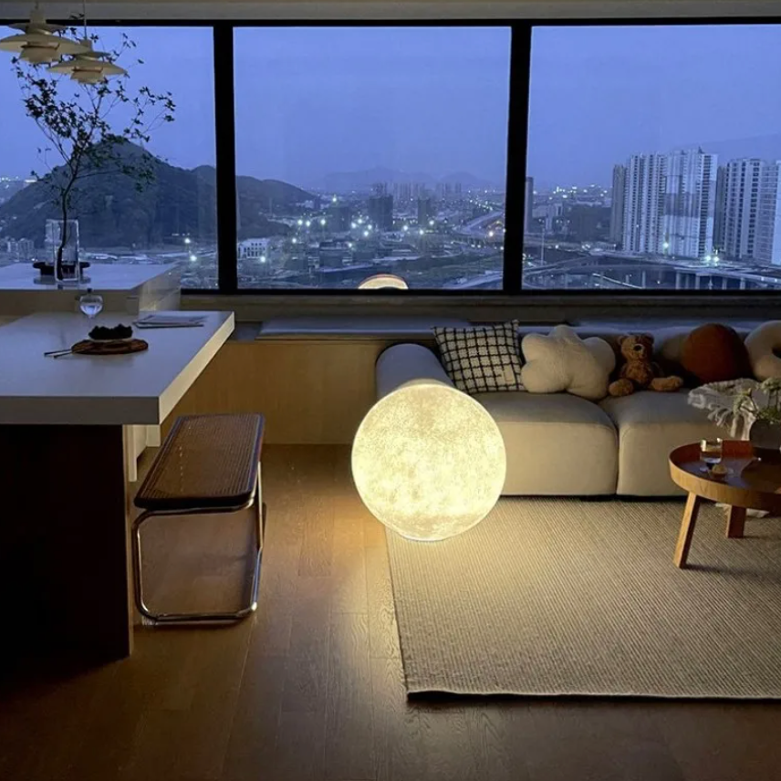 Floor Lamp Acrylic 16 in Adjustable Moonlight Living Room Bedroom Decorative LED Ambient Light | Thomler