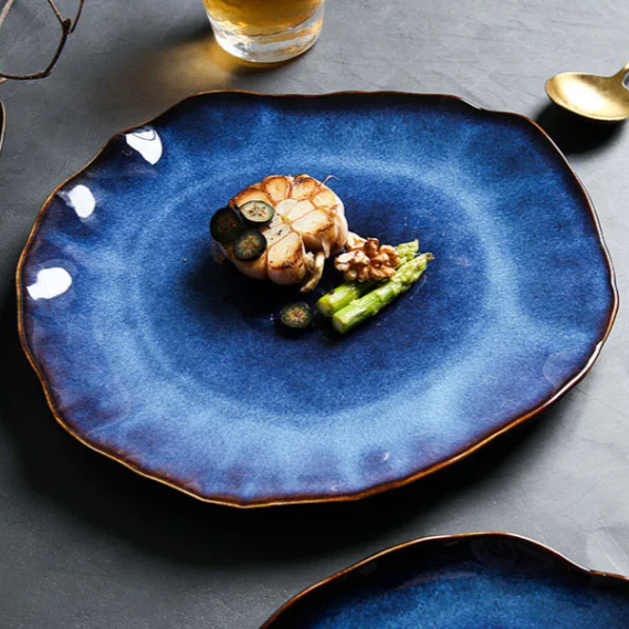 Dinnerware Set Bone China 10.5 in Unique Color Handcrafted Plates for Dining Entertaining Tableware Collection | Thomler