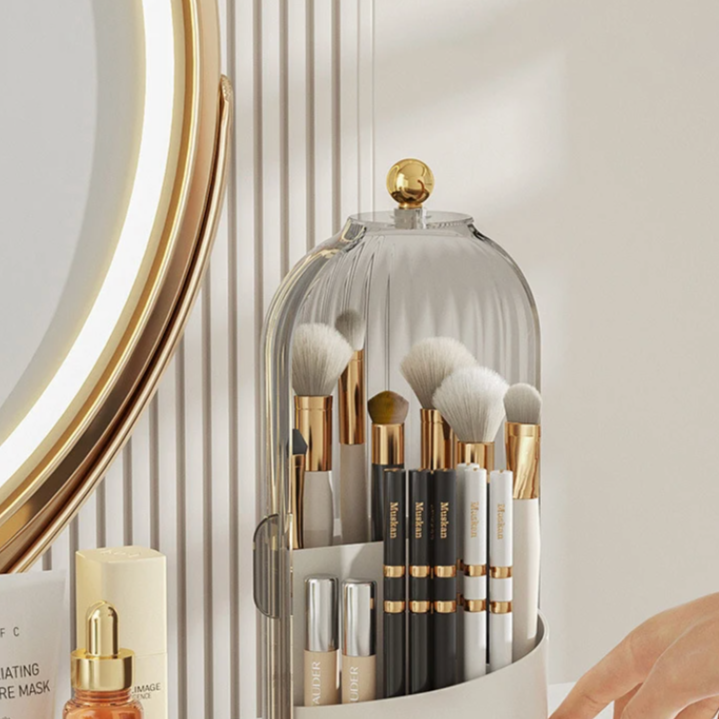 Rotating Cosmetic Organizer Acrylic 11 in Vanity Storage 360° Spin Makeup Holder | Thomler