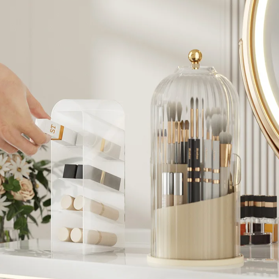 Rotating Cosmetic Organizer Acrylic 11 in Vanity Storage 360° Spin Makeup Holder | Thomler