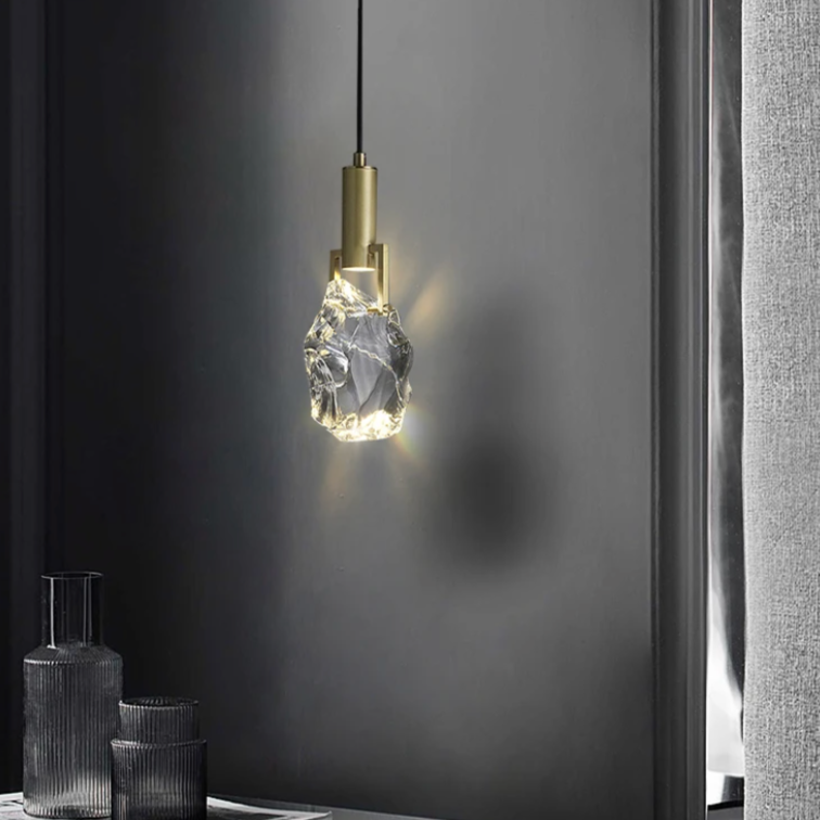 Pendant Light Crystal 11 in Adjustable Hanging Dining Room Kitchen Island Ceiling Lamp | Thomler