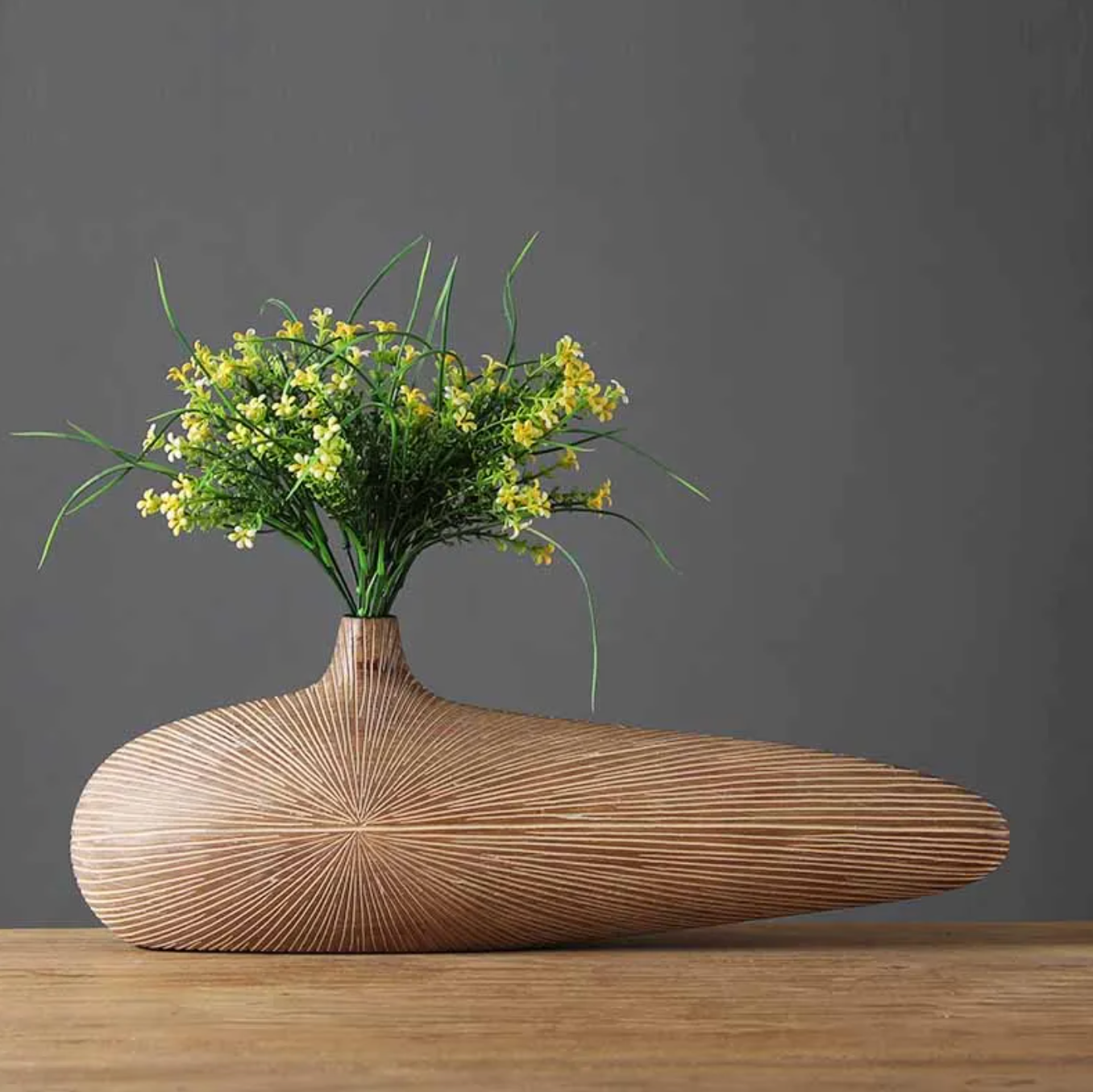 Decorative Vase Imitation Wood 14 in Medium 20 in Large Sculpted Home Accent | Thomler