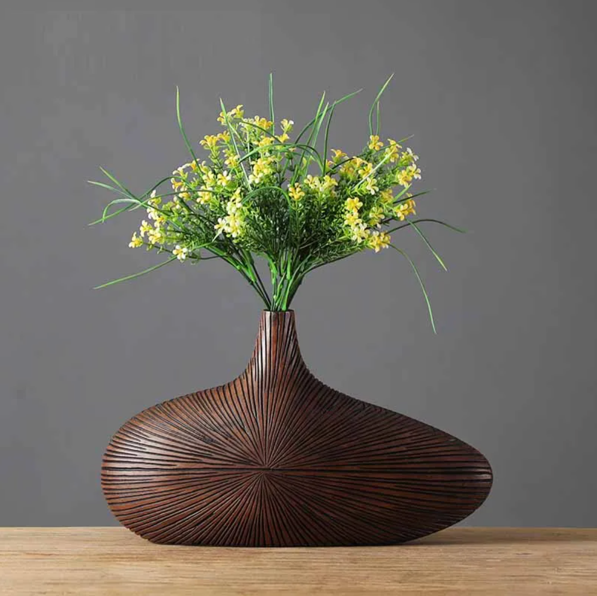 Decorative Vase Imitation Wood 14 in Medium 20 in Large Sculpted Home Accent | Thomler